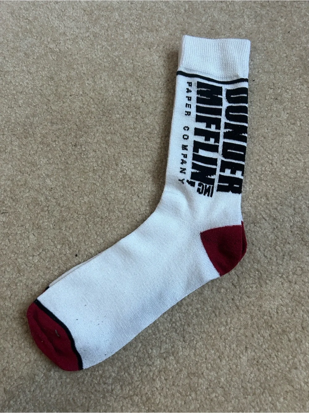 The Office Dunder Mifflin White Socks